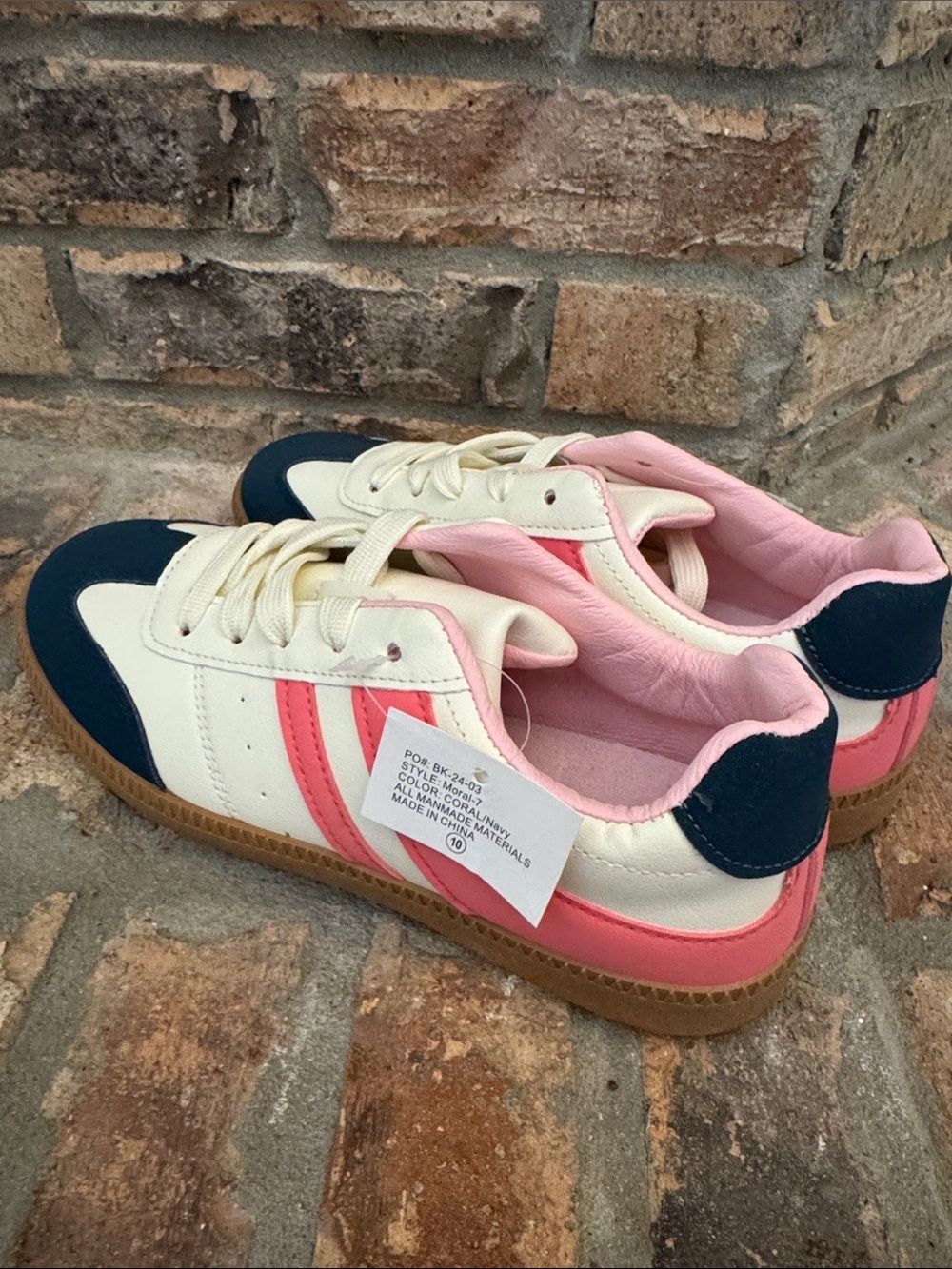La Sheelah Women's  Navy, Pink & Cream Retro Trainer Sz 10 NWT - Picture 4 of 7